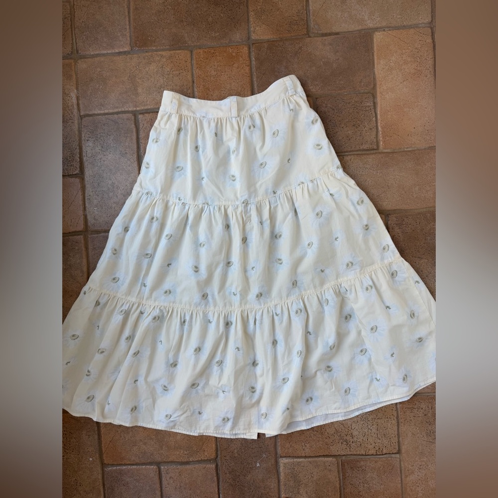 Solid & Striped Tiered Button Up Floral Cotton Sk… - image 6